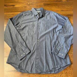 Express 1MX Shirt Mens Large Gray Long Sleeve Button Up Casual Business Fitted